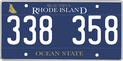 RI license plate 338358