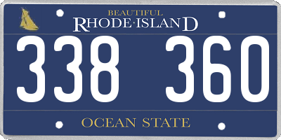 RI license plate 338360