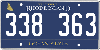 RI license plate 338363
