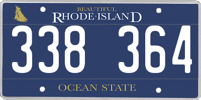 RI license plate 338364