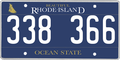 RI license plate 338366
