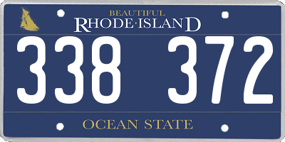 RI license plate 338372