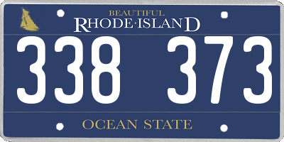 RI license plate 338373
