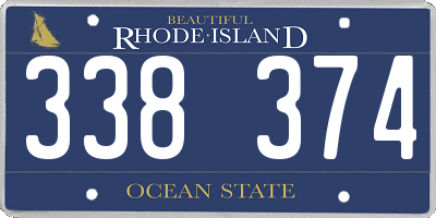 RI license plate 338374