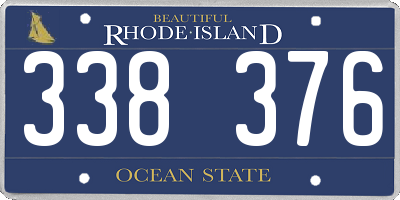 RI license plate 338376