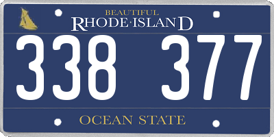 RI license plate 338377