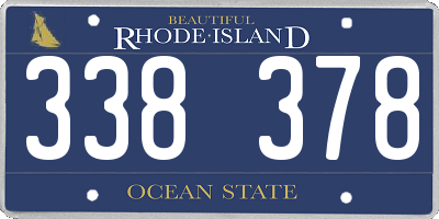 RI license plate 338378