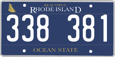 RI license plate 338381