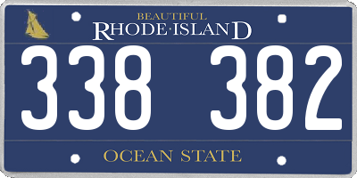 RI license plate 338382