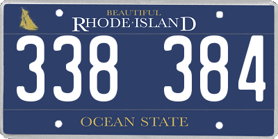 RI license plate 338384