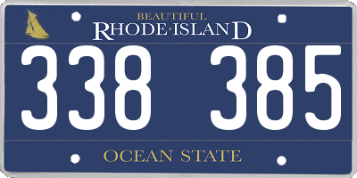 RI license plate 338385