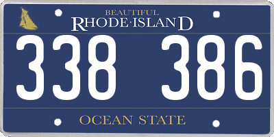 RI license plate 338386