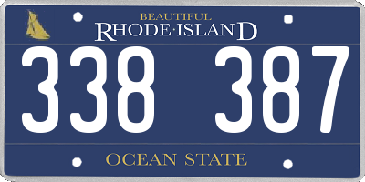 RI license plate 338387