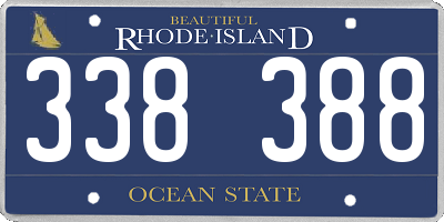 RI license plate 338388