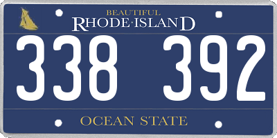 RI license plate 338392