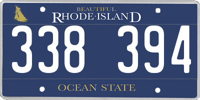 RI license plate 338394