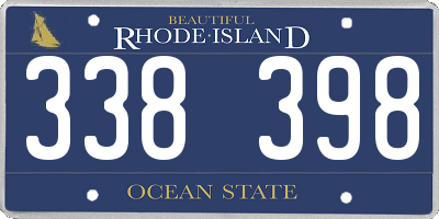 RI license plate 338398