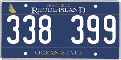 RI license plate 338399