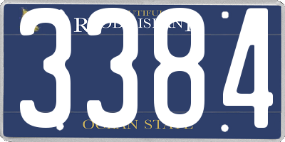 RI license plate 3384