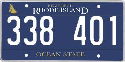 RI license plate 338401