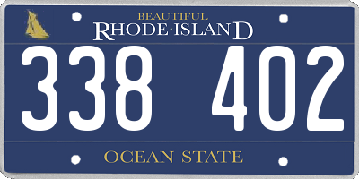 RI license plate 338402