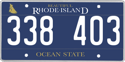 RI license plate 338403