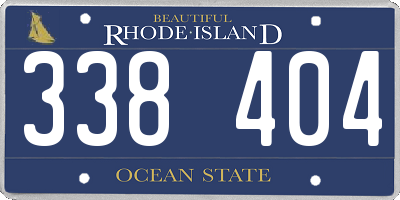 RI license plate 338404