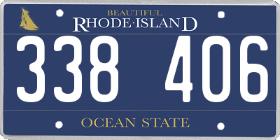 RI license plate 338406