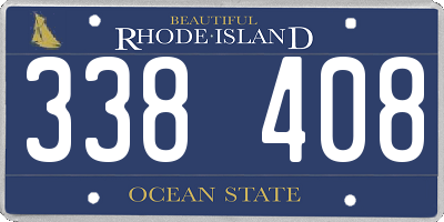 RI license plate 338408