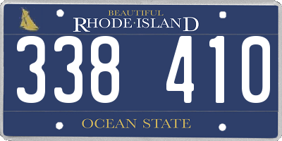 RI license plate 338410