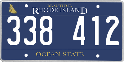 RI license plate 338412