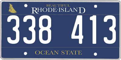 RI license plate 338413