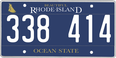 RI license plate 338414