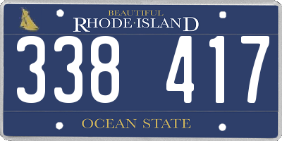 RI license plate 338417