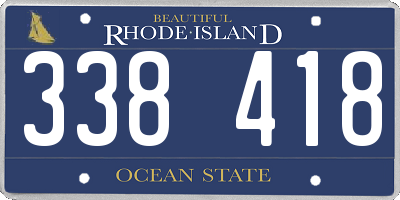 RI license plate 338418