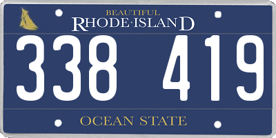 RI license plate 338419