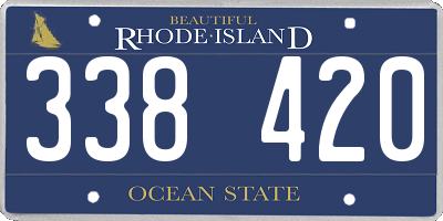 RI license plate 338420