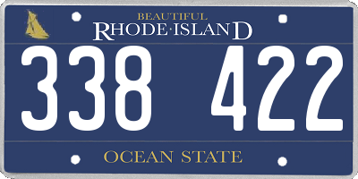 RI license plate 338422