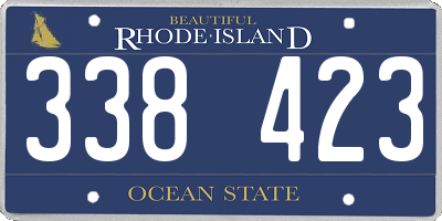 RI license plate 338423