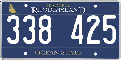 RI license plate 338425