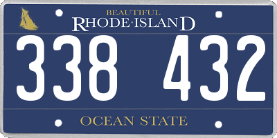 RI license plate 338432
