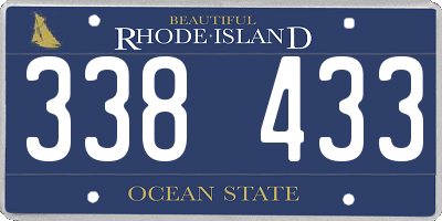RI license plate 338433