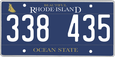 RI license plate 338435