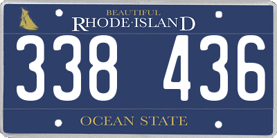 RI license plate 338436