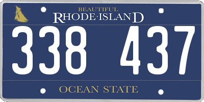 RI license plate 338437