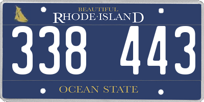 RI license plate 338443