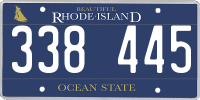 RI license plate 338445