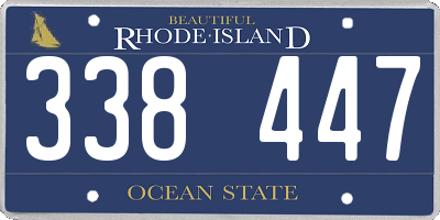 RI license plate 338447
