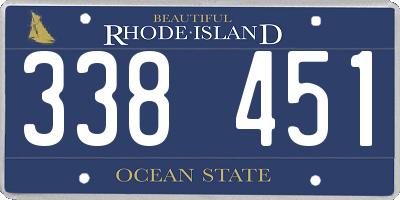 RI license plate 338451