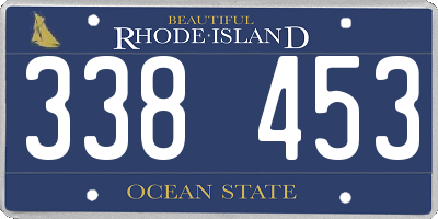 RI license plate 338453